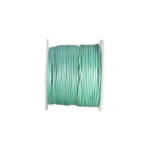 Filo di Cuoio Metallizzato - ø 1 mm - 50 mt Verde Tiffany